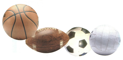 Basketball, football, soccer ball, volleyball