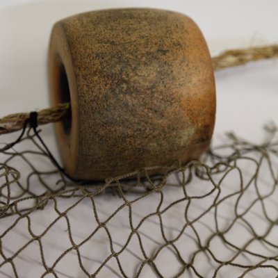 Decorative Net with Brown Rope and Floats Every 2 ft, Size 5 ft x 40 ft