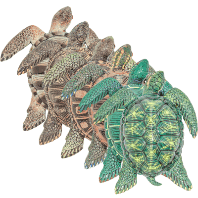Decorative Turtles in Assorted Colors, 8 inch