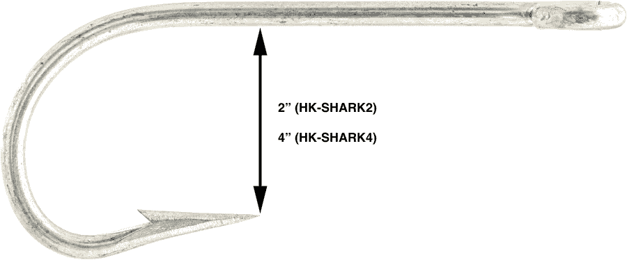 Mustad 4480DT Shark Hook 2" and Shark Hook 4"