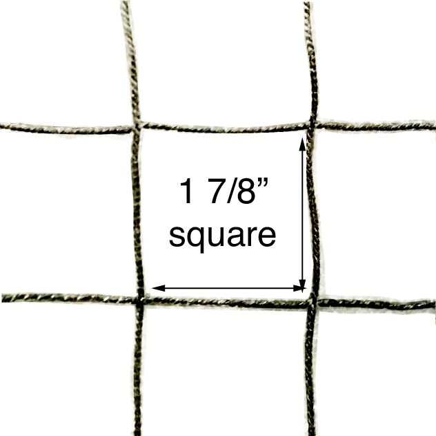 2-ply knotless square 1-7/8 inch netting